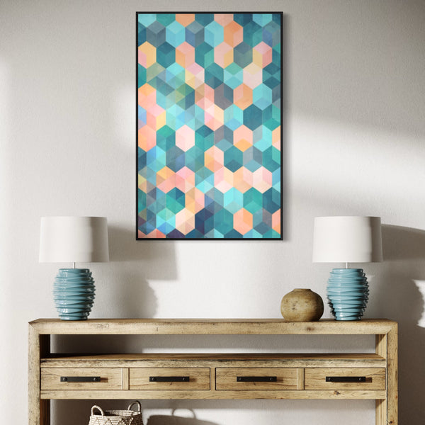 Multicolor Abstract Canvas Framed Wall Art FR-1394