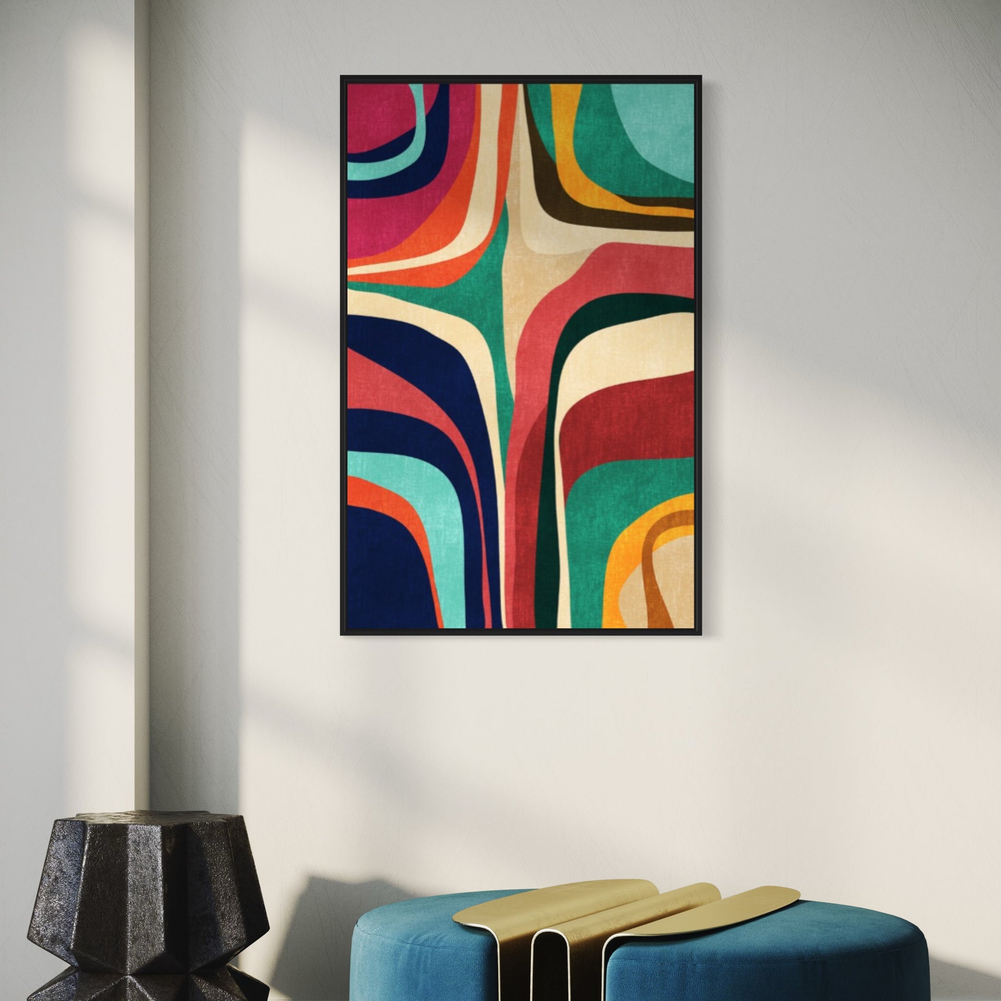 Multicolor Abstract Canvas Framed Wall Art FR-1393