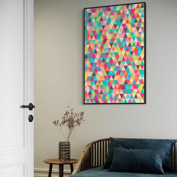 Multicolor Abstract Canvas Framed Wall Art FR-1395