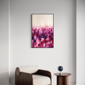 Dark Fuchsia Abstract Canvas Framed Wall Art FR-1390