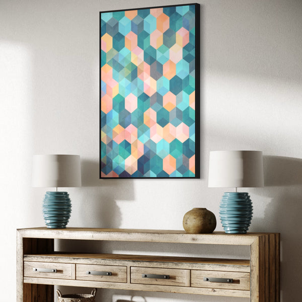 Multicolor Abstract Canvas Framed Wall Art FR-1394