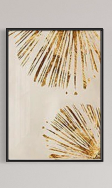 Gold Beige Canvas Framed Wall Art FR-1256