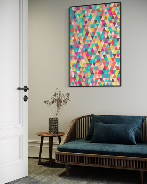 Multicolor Abstract Canvas Framed Wall Art FR-1395