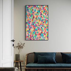 Multicolor Abstract Canvas Framed Wall Art FR-1395