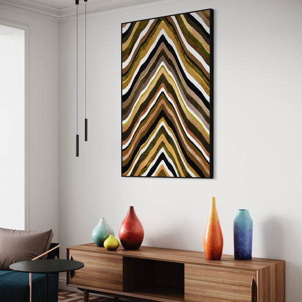 Brown Abstract Canvas Framed Wall Art FR-1379