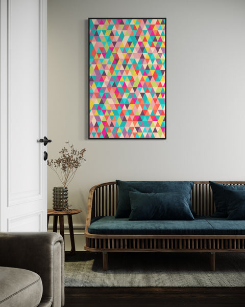 Multicolor Abstract Canvas Framed Wall Art FR-1395