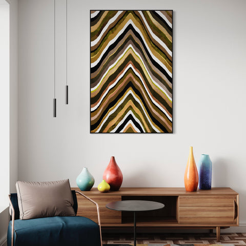 Brown Abstract Canvas Framed Wall Art FR-1379