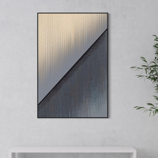 Modern Gray Sliver Canvas Framed Wall Art FR-1073