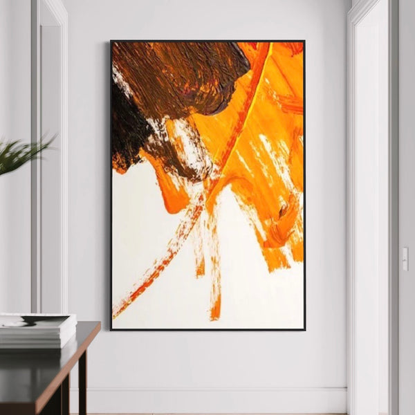 Orange Abstract Canvas Framed Wall Art FR-1222