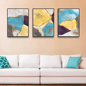 Blue Yellow Purple Framed Wall Art FR-1336