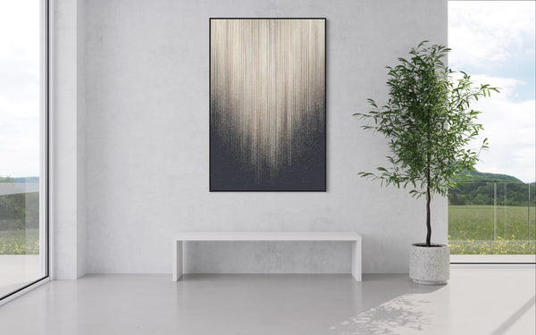 Modern Gray Sliver Canvas Framed Wall Art FR-1025