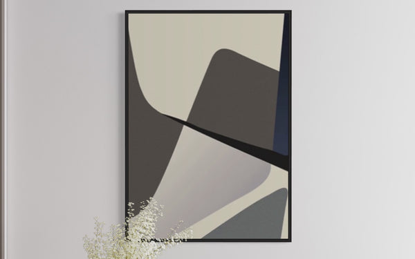 Gray Beige Black Canvas Framed Wall Art FR-1348