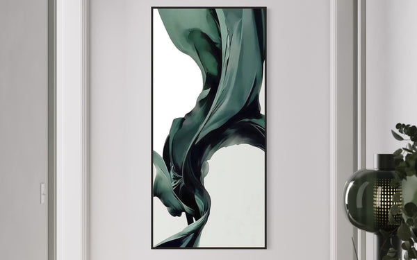 Modern Green Wave Canvas Framed Wall Art FR-1033