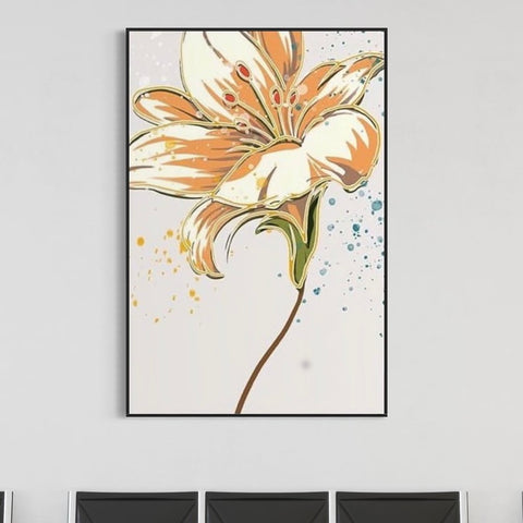 Orange Flower Canvas Framed Wall Art FR-1031