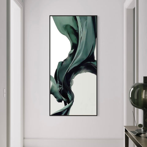Modern Green Wave Canvas Framed Wall Art FR-1033