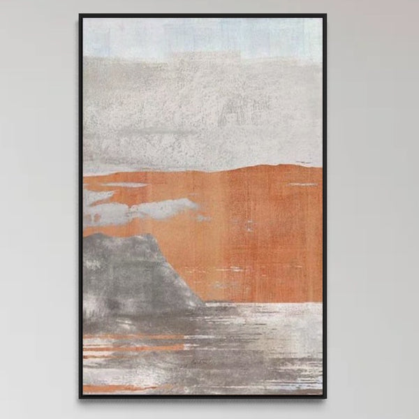 Orange Gray Canvas Framed Wall Art FR-1316