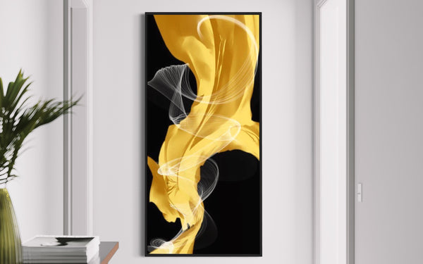 Gold black Abstract Canvas Framed Wall Art FR-1237