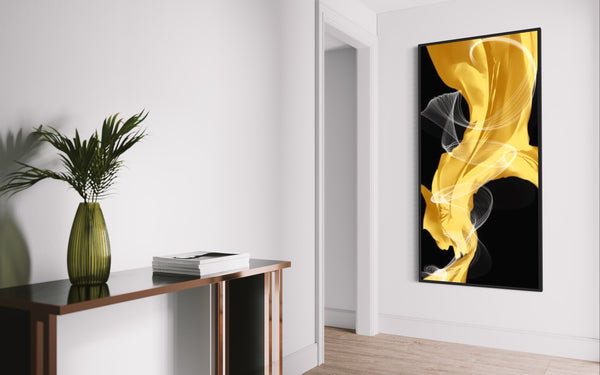 Gold black Abstract Canvas Framed Wall Art FR-1237