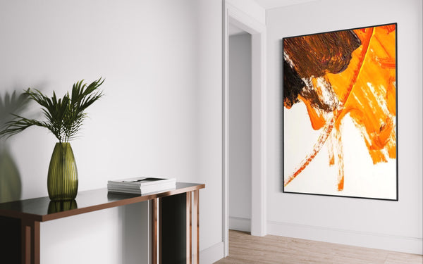 Orange Abstract Canvas Framed Wall Art FR-1222