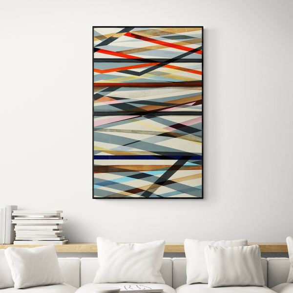 Multi Color Abstract Canvas Framed Wall Art FR-1362