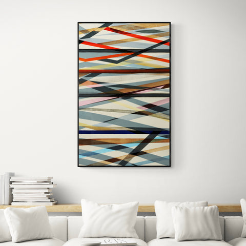 Multi Color Abstract Canvas Framed Wall Art FR-1362