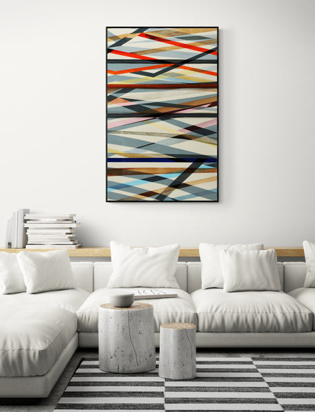 Multi Color Abstract Canvas Framed Wall Art FR-1362