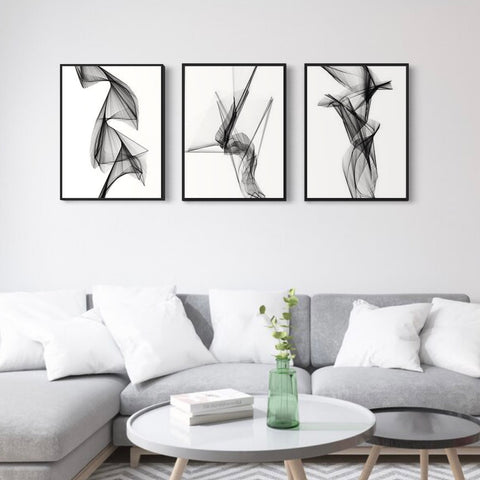 Black White Canvas Framed Wall Art FR-1293