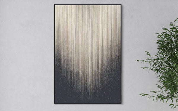 Modern Gray Sliver Canvas Framed Wall Art FR-1025