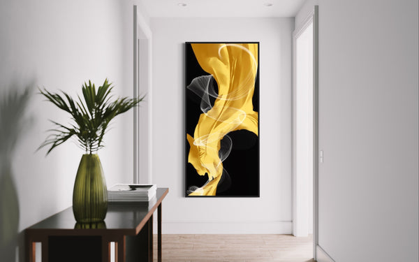 Gold black Abstract Canvas Framed Wall Art FR-1237