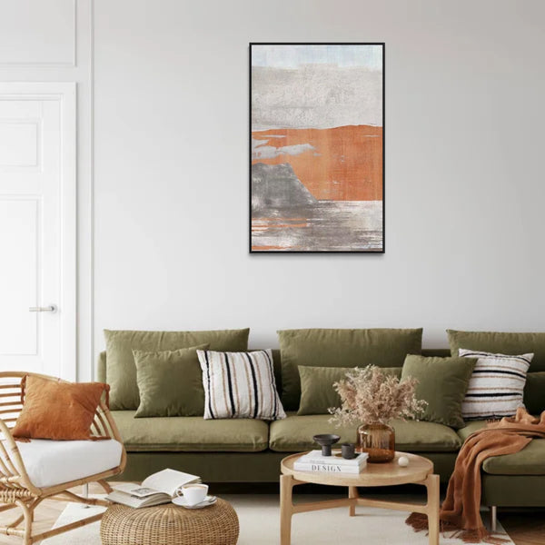 Orange Gray Canvas Framed Wall Art FR-1316