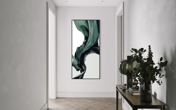 Modern Green Wave Canvas Framed Wall Art FR-1033