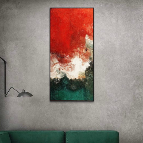 Red Green White Canvas Framed Wall Art FR-1356