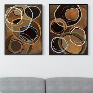 Brown Black Circles Framed Wall Art FR-1281