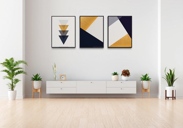 Yellow Black White Framed Wall Art FR-1337