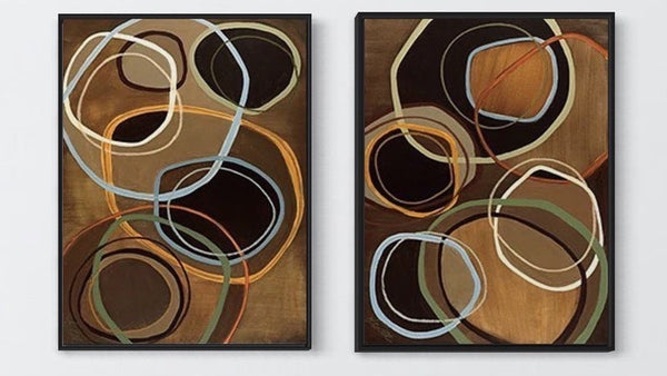 Brown Black Circles Framed Wall Art FR-1281