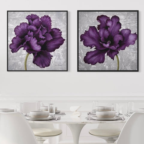 Purple Flower Canvas Framed Wall Art FR-1248