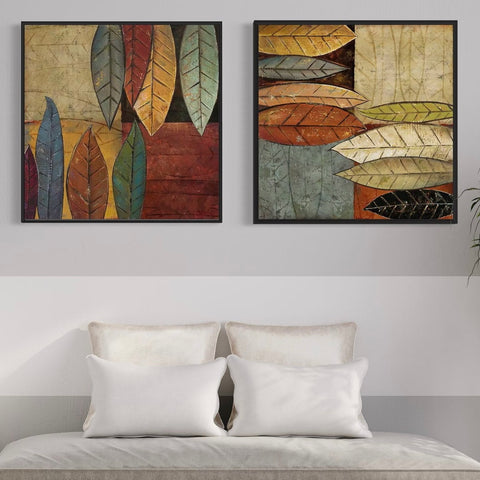Colored Leaves Canvas Framed Wall Art FR-1235